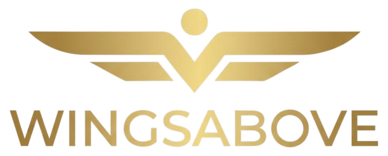 WingsAbove gold logo on transparent background